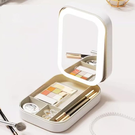 Organizador de Maquiagem com Espelho LED