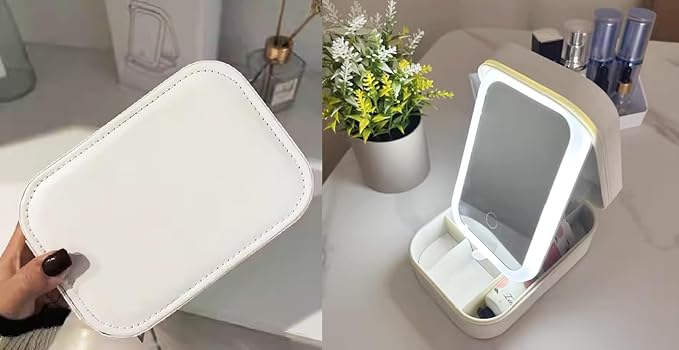 Organizador de Maquiagem com Espelho LED